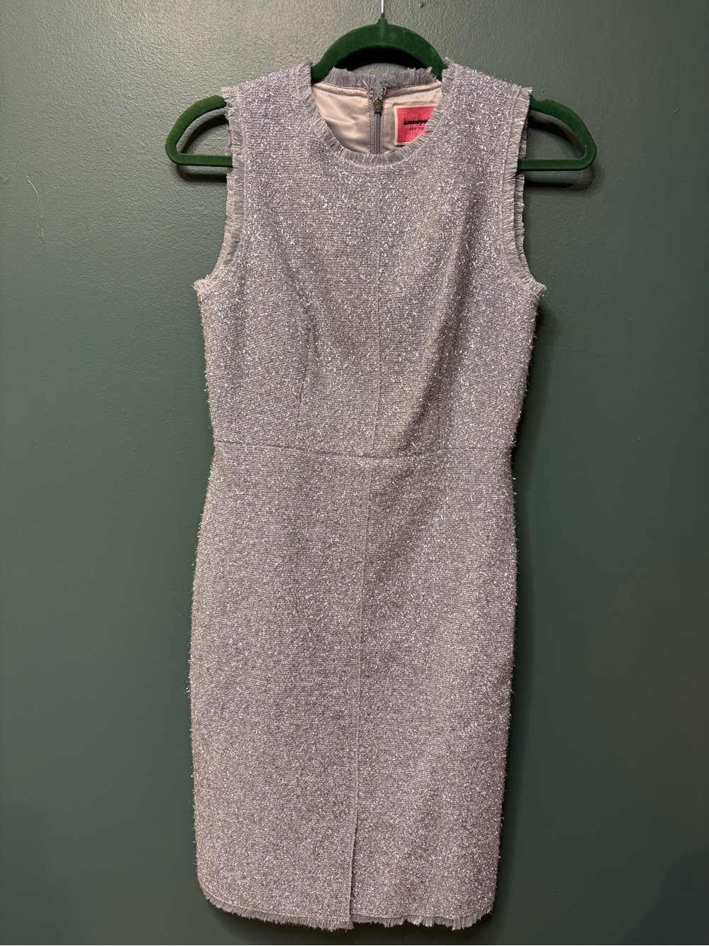 kate spade Silver Sparkle Sleeveless Midi Sheath Dress 2 New without tags - Picture 1 of 6